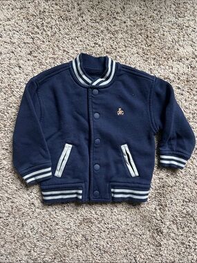 Baby Gap Navy Kids Varsity Jacket with Striped Trim, 18-24 months